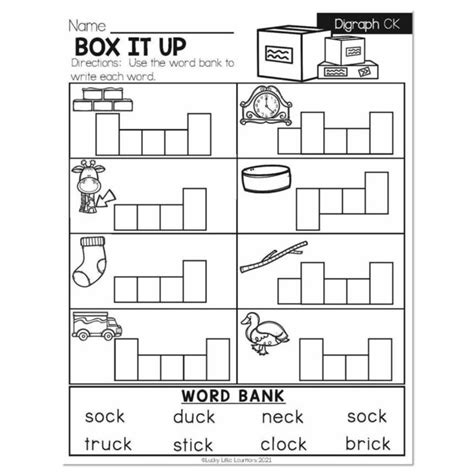 Winter Early Finishers 1st Grade ELA Digraph CK Box it Up Worksheets Library