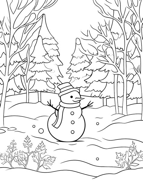 Winter Scene Coloring Pages Winter Coloring Pages Coloring Pages
