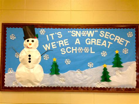 Winter bulletin board...with puffed 3D snowman! Winter bulletin