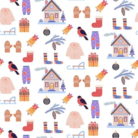 Winter cute patterns + elements. CustomDesigned Graphic Patterns
