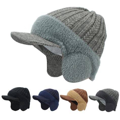 Winter hat with brim and ear flaps.  $12.  It's made with soft, lightweight fleece...