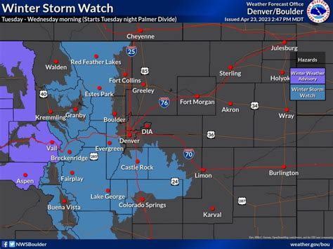 Winter storm watch issued for high-elevation Front Range, Palmer Divide