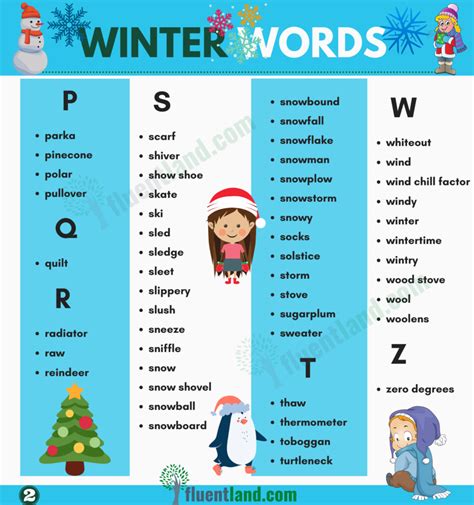 Winter words that start with v? - Answers