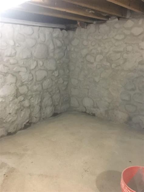 Wintertime Stone Basement Repair - michiganstonemason.com