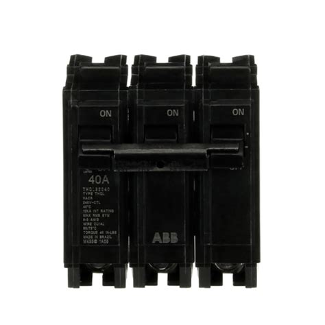 Wire size for 40 amp breaker.  Shop ABB 40-amp 1 -Pole Standard trip Circ...