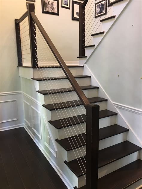 Wire stair railing. Reach Out to one of our highly skilled professionals toll free at (888) 378-1139 with your project plans today! Why Choose Simple Cable Railings? Horizontal Cable Railings are modern, minimalistic, clean, and durable. They elevate any home or business without obstructing a beautiful view, blocking a relaxing breeze, or impeding an open concept ... 