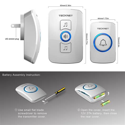 Wireless Doorbell Home Welcome Plug in Receiver with 2 Remote Push …