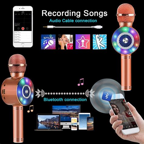 Wireless Microphone, FISHOAKY 4 in 1 Bluetooth Microphone …