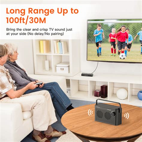 Wireless TV Speakers for Hard of Hearing Senior Citizens - TV SoundBox