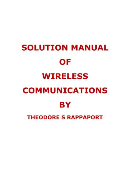 Wireless communication by rappaport problem solution manual. - Manual del medidor multifunción ge kv2c.