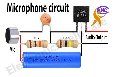 Wireless microphone circuit diagram.  Despite its small component count and a 3V...