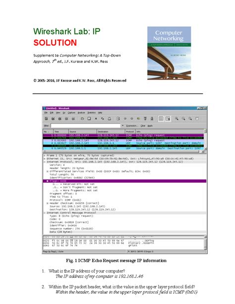Wireshark lab 4 ip solutions. edu this document has the solutions for wire...