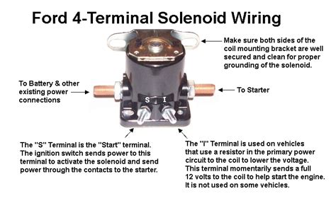 Wiring a ford solenoid. Here are the steps to wire a 3 post starter solenoid: Step 1: Identify the terminals. Start by identifying the three terminals on the solenoid. Typically, the terminals are labeled “BATTERY,” “S,” and “R.”. The “BATTERY” terminal is where the positive cable from the battery connects. 