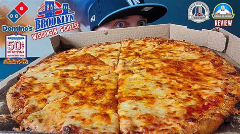 Wisconsin 6 cheese pizza. Domino's cheese pizza, thin crust (0.13 medium - 12" diameter - 8 slices) contains 12.5g total carbs, 12g net carbs, 10.6g fat, 10.5g protein, and 187 calories. Net Carbs 12 g 