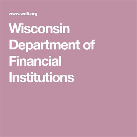 Wisconsin department of financial institution. Things To Know About Wisconsin department of financial institution. 
