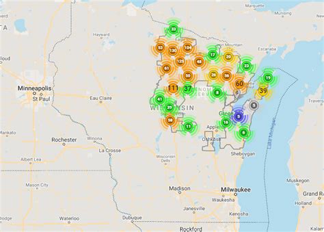 The We Energies outages account for the overwhelming majority of outages in the state. Outage maps from Wisconsin Public Service and Alliant Energy showed about 150 total customers without power ...