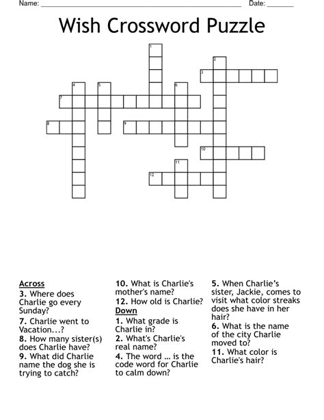 WISH 9 Crossword Puzzle Answers and Solutions ️ Crossword Answers fro
