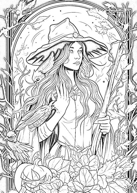 Download Witch Coloring Book A Coloring Book For Adults Featuring Beautiful Witches Magical Potions And Spellbinding Ritual Scenes By Coloring Book Cafe