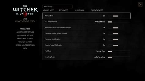 Witcher 3 advanced combat system.  ACS grants the player the ability to use ...