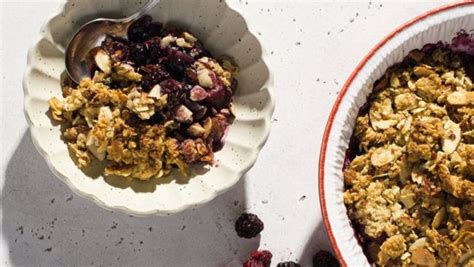 With fresh or frozen berries, this crumble tastes summery all year