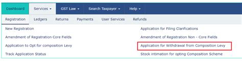 Withdrawal from Composition Scheme - GST Portal - IndiaFilings