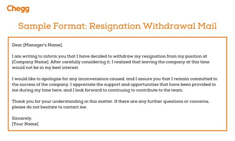 Withdrawing Of A Resignation Letter (+5 …