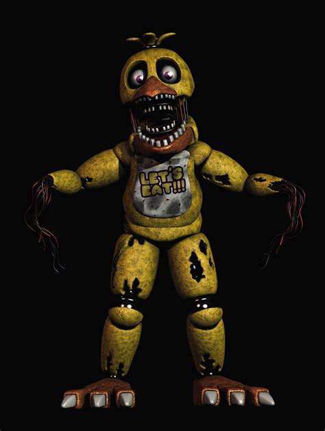 Jun 9, 2021 · 659. 3.2k. 49. Download 3D Model. Triangles: 404. Vertices: 336. More model information. This is a model of Withered Chica from FNaF 2. Made in Blockbench! 