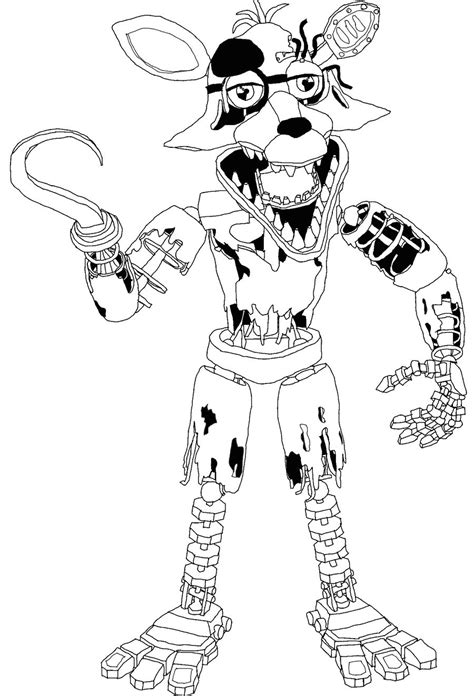 Withered foxy coloring page. Super coloring - free printable coloring pages for kids, coloring sheets, free colouring book, illustrations, printable pictures, clipart, black and white pictures, line art and drawings. Supercoloring.com is a super fun for all ages: for boys and girls, kids and adults, teenagers and toddlers, preschoolers and older kids at school. 