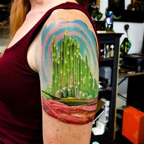 Wizard of Oz sleeve. 36 hours total over 9 months. Artist is Michael