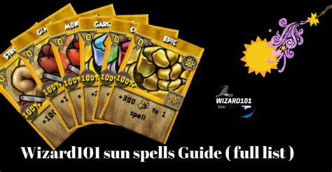 Wizard101 sun spells. Spell:Sirens (Sun) Spell:Sirocco Djinni (Sun) TreasureCard:Sniper; Spell:Sniper; ItemCard:Sniper; ItemCard:Solar Aegis; Spell:Solar Blade; Spell:Solar Shield; Spell:Solar Surge; ItemCard:Solar Surge; Spell:Solar Trap; Spell:Sound of Musicology (Star) Spell:Sound of Musicology (Sun) Spell:Spirited Minotaur (Sun) ItemCard:Spiritual Attunement ... 
