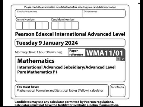 Wma11 past papers.  com Please check the examination details below before enter...