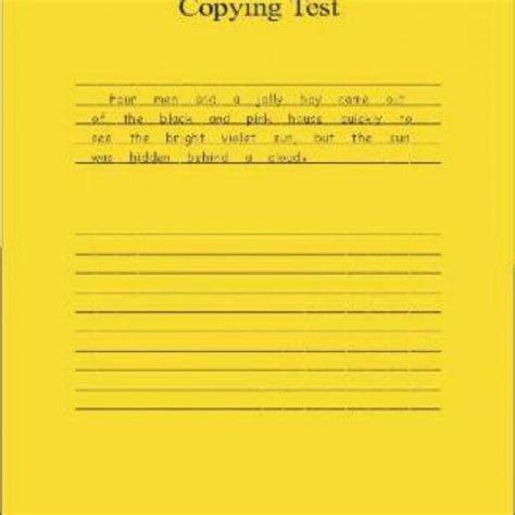 Wold Sentence Copying Test Printable