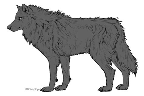 Wolf Side View Drawing