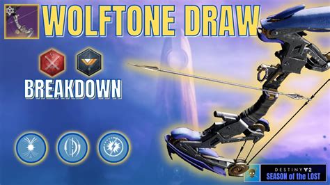 Wolftone draw. My main concern was about Archer's Tempo interaction with Adagio, it's a shame that it affects the draw time bonus that Tempo provides. I have in my vault a Wolftone Draw with Elastic String, Compact Arrow Shaft/Fiberglass Arrow Shaft, AT, Frenzy and accuracy MW ready for PvE. Thanks for the reply. 