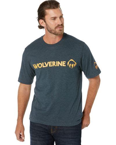 Wolverine Men Edge Short Sleeve Tee Navy Heather XL Fashion T …