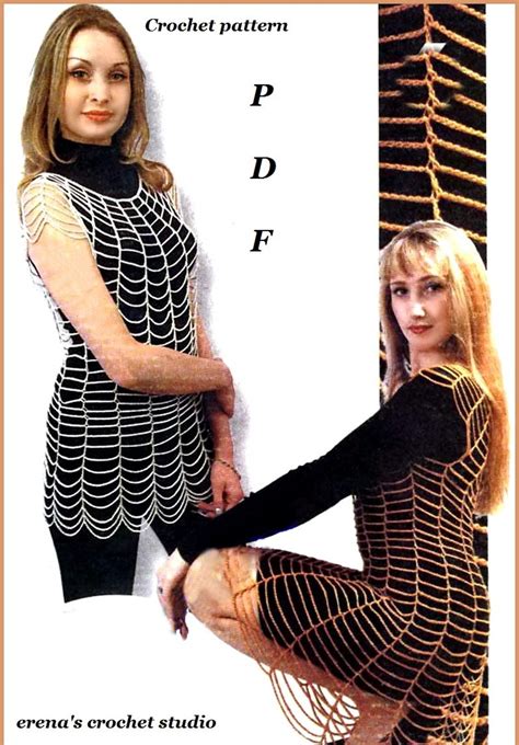 Woman Crochet Pattern Instruction Spider Web Dress. Pattern Etsy