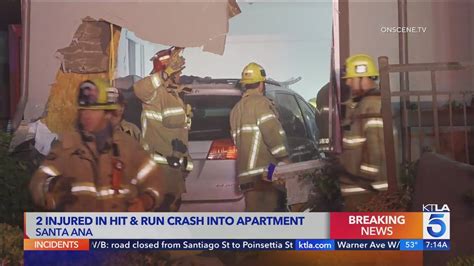 Woman critically injured after vehicle slams into apartment complex in Santa Ana hit-and-run