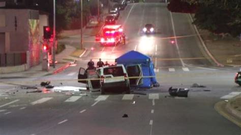 Woman injured in violent 2-car crash in Mid-Wilshire in critical condition