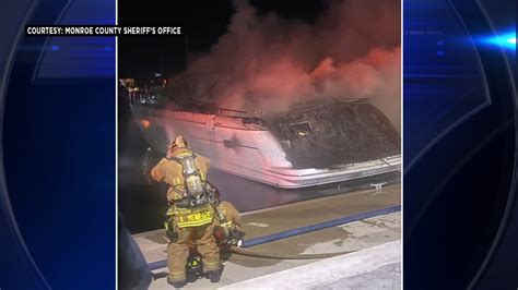 Woman missing, presumed dead after yacht catches fire in Monroe County