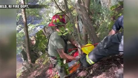 Woman rescued from ravine in Blackstone
