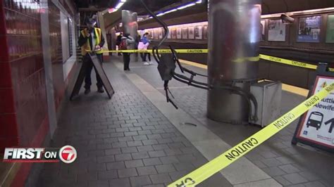 Woman taken to hospital after equipment falls at Harvard T stop