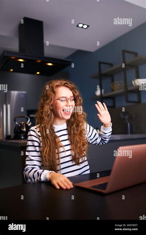 Woman talking on webcam. .  ...