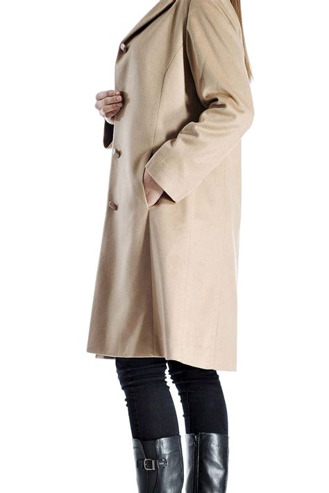 Women’s Knee Length Overcoat in Pure Cashmere