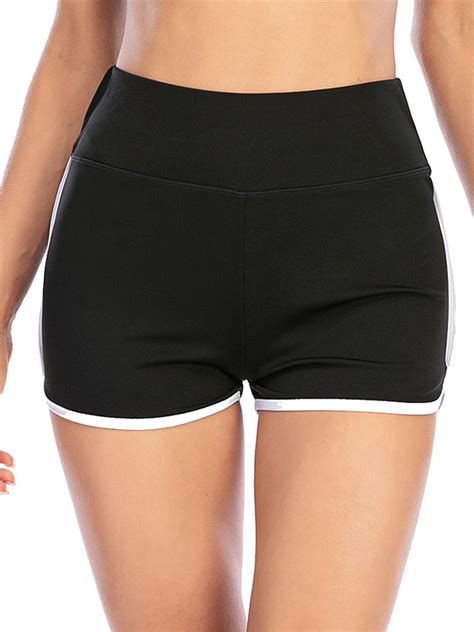 Women Breathable Sport Yoga Fitness Shorts Seamless High-Waist Stretch ...