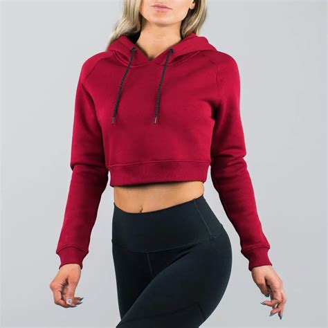 Women Crop Top Hoodie for Sublimation Print - Polyester T-Shirt