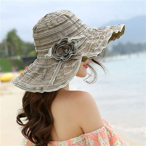 Women Floppy Sun Hat with Wide Brim—Foldable Roll-Up Straw Beach Hat ...