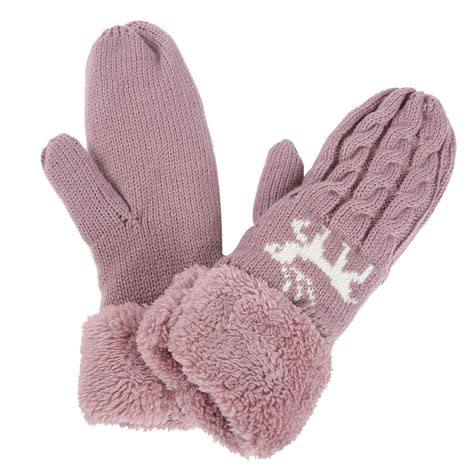 Womens Ladies Winter Wool Blend Thick Mittens Knitted Warm Wrist Full