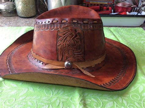 Womens Leather Cowboy Hat - Etsy