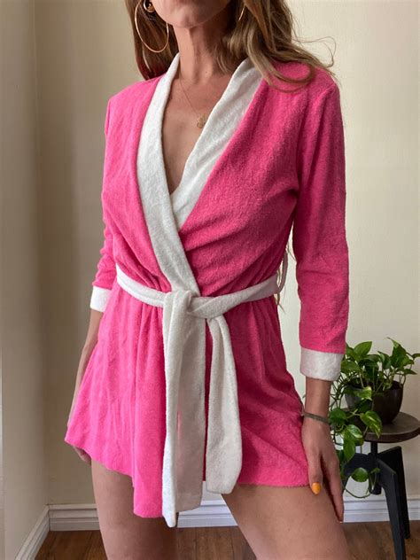 Womens Short Terry Cloth Robe - Etsy UK