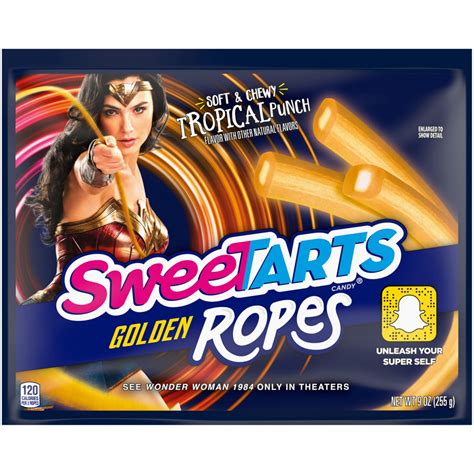 Wonder rope candy. Chicago — Ferrara Candy Co., Inc.’s teamed with Warner Bros. Pictures to launch Golden Ropes Holders, dispensers for the limited-edition licorice that bears a license for upcoming film Wonder Woman 1984, the candymaker reports. The candy is a take on the comic character’s Lasso of Truth, and dispensers give consumers the ability to “wear” the candy 